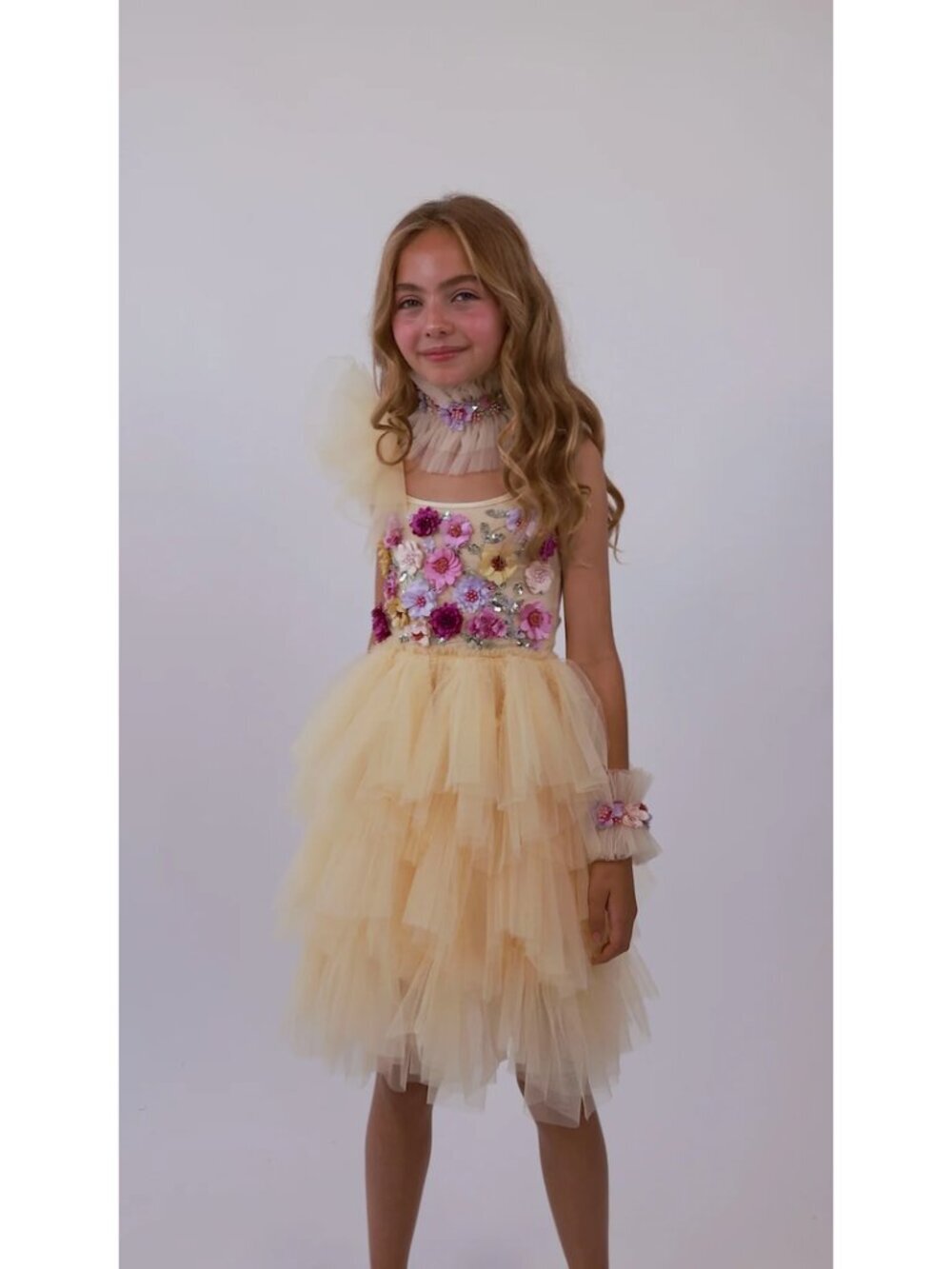 TUTU DU MONDE Flower Love Tulle Tutu Dress in Yellow Size 8-9
